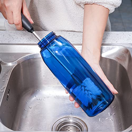 Water Bottle Cleaning Brush with 2 Replaceable Heads