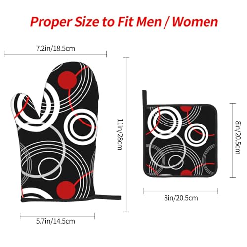 Cute Oven Mitts and Pot Holders Sets of 3 Heat Resistant Oven Gloves