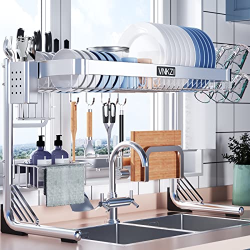 Over Sink Dish Drying Rack (Silver / 2 Tier)