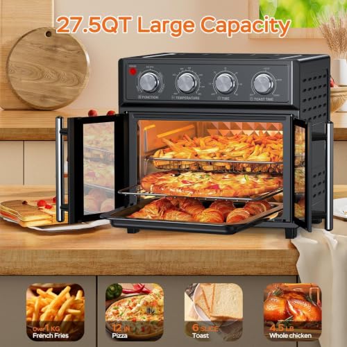 PlumChef 27.5 Quart Extra Large 6 Slices Air Fryer Convection Toaster Oven