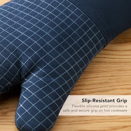 Gourmet Series Gridlines Oven Mitts 2 (Ink Blue)