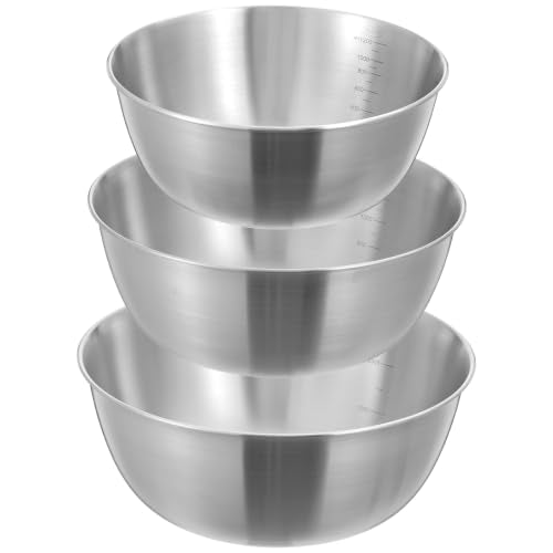3 Pcs Stainless Steel Mixing Bowls Metal Mixing Bowl Set 1.5
