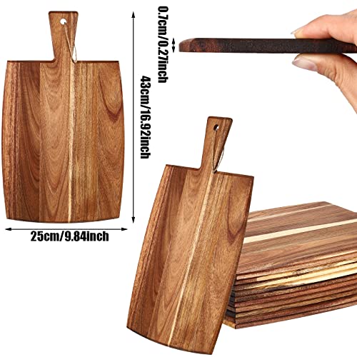 18 Pcs Plain Cutting Board Set with Handles Laser Engraving Wooden Charcuterie Kitchen Serving Chopping Board Bulk for DIY Housewarming Mother's Day Gifts (17 x 10 Inch)