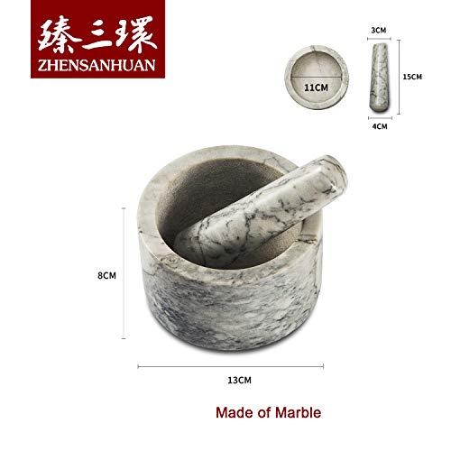 ZhenSanHuan Natural Granite Stone Mortar and Pestle Solid and Durable Crusher (QiongKong)