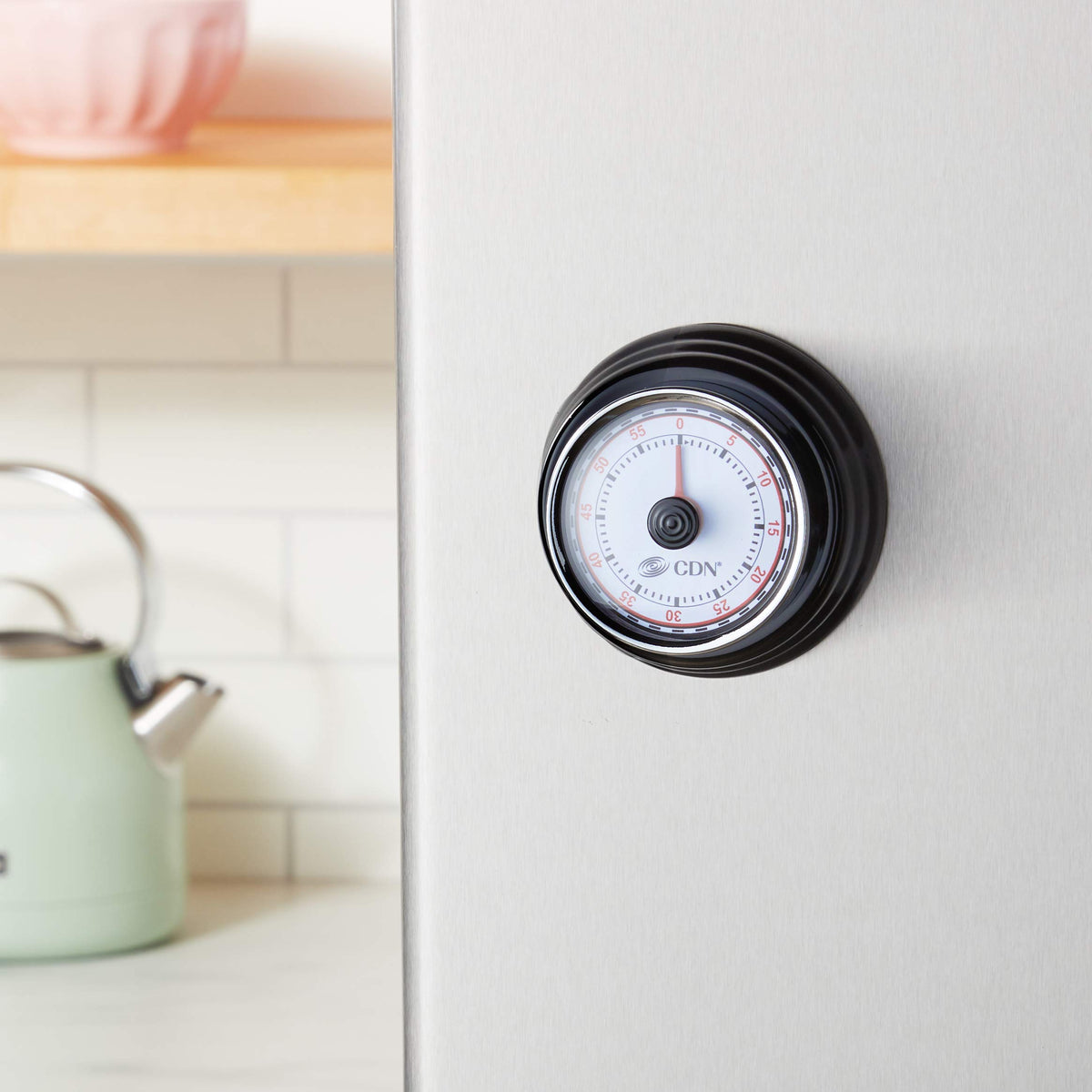 Compact 60 Min Mechanical Timer (Black, 2" Dial)