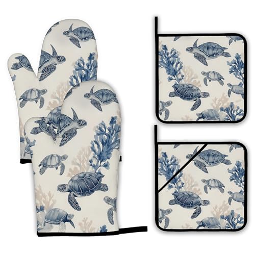 Colorful Rooster Oven Mitts and Pot Holders