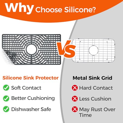 Silicone Sink Protector for Kitchen Sink (30x16 center)