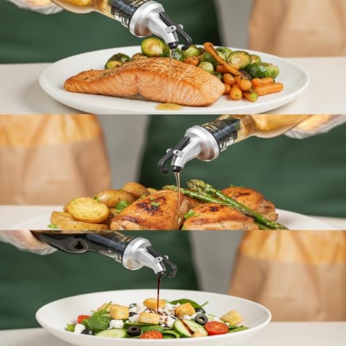 Oil Bottles for Kitchen 4 Pack (Clear / 17 Ounces-4 Pack)