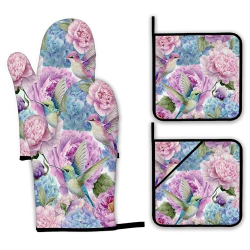 Colorful Butterfly Oven Mitts and Pot Holders