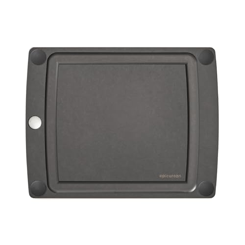 All-In-One Cutting Board with Non-Slip Feet and Juice Groove, 10" × 7", Slate/Black (10"L x 7"W / Slate/Black)