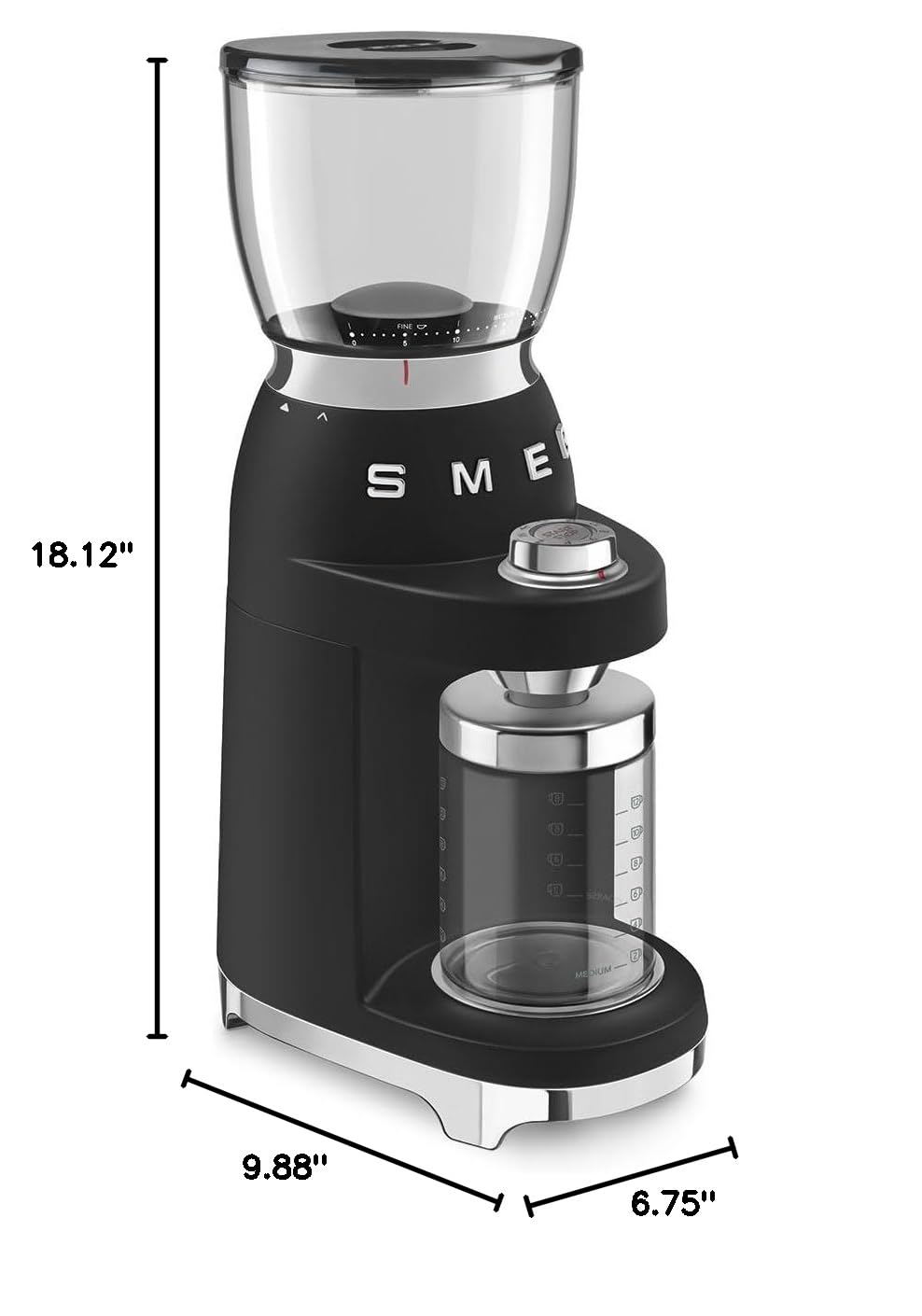 CGF11 Retro Style Coffee Grinder (8x7x11 / Black)