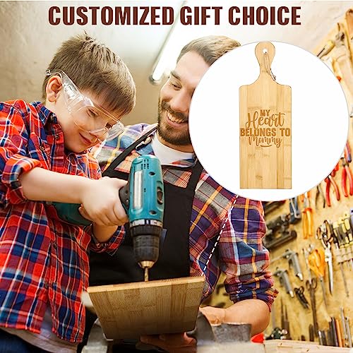 12 Packs Wooden Cutting Board Set with Handles Large Kitchen Serving Plain Chopping Board Bulk Gifts for Mom for Vegetables Meat Pizza Cheese Fruit Bread (17 x 6 Inch)