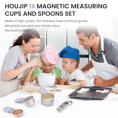 Magnetic Measuring Cups and Spoons Set (Lavender)