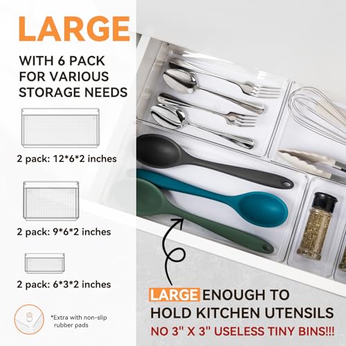 Large Clear Plastic Drawer Organizer Trays