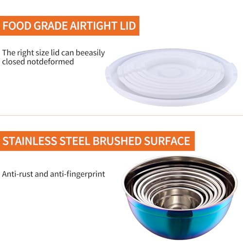 Colorful Mixing Bowls with Airtight Lids (Colorful / 7 Pieces)