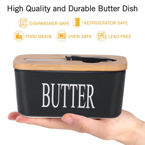 Large Butter Container Keeper Storage with Stainless Steel Butter Knife Spreader