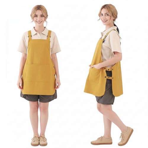 Waterproof Apron with Pockets for Women Cooking Painting Baking Gardening