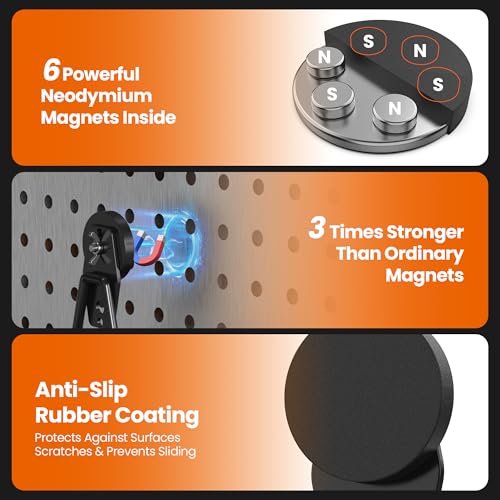 3 Pack D66 Magnetic Hooks for Hanging Heavy Duty