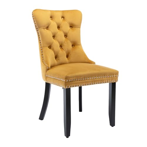 Velvet Upholstered Dining Chairs Set