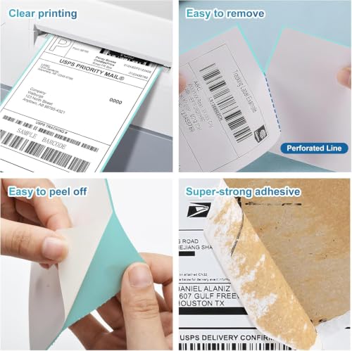 Fanfold 4 x 6 Direct Thermal Labels White Perforated Shipping Labels