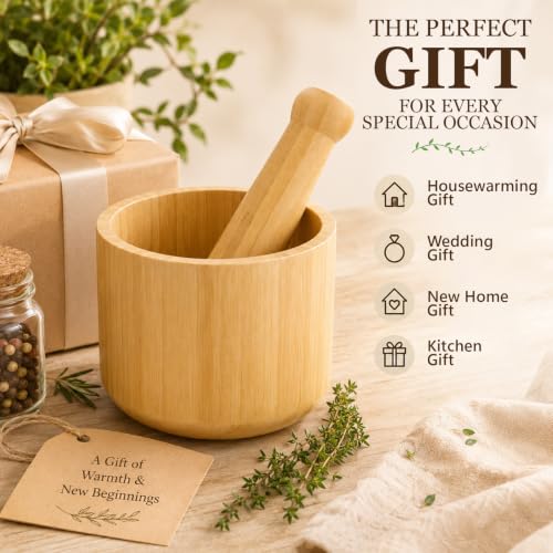 Extra Large Wood Mortar and Pestle 7.87"
