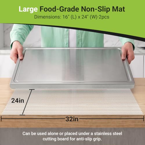 31.5x19.7 Stainless Steel Cutting Board with Lip and Juice Groove (31.5"L x 19.7"W)