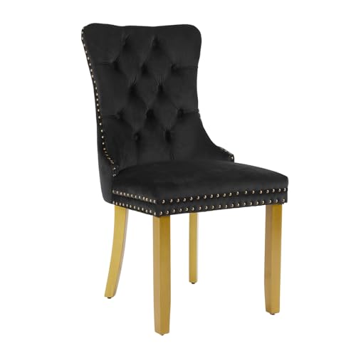 Velvet Upholstered Dining Chairs Set