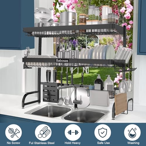 Over The Sink Dish Drying Rack (Black)