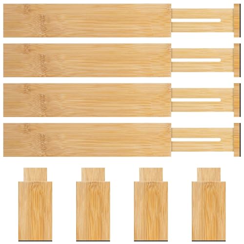 4 Pack Bamboo Drawer Dividers