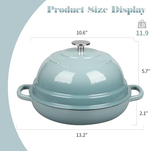 Enameled Cast Iron Dutch Oven Pot with Lid (Seasalt)
