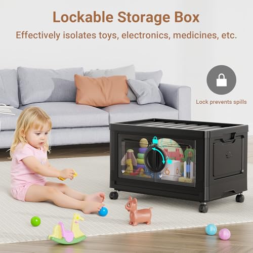 Lockable Stackable Storage Bins with Lids