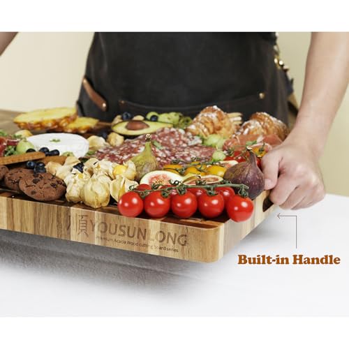 Cutting Board XXL Large End Grain Acacia Wood Mixed With Oak (Acacia XXL)