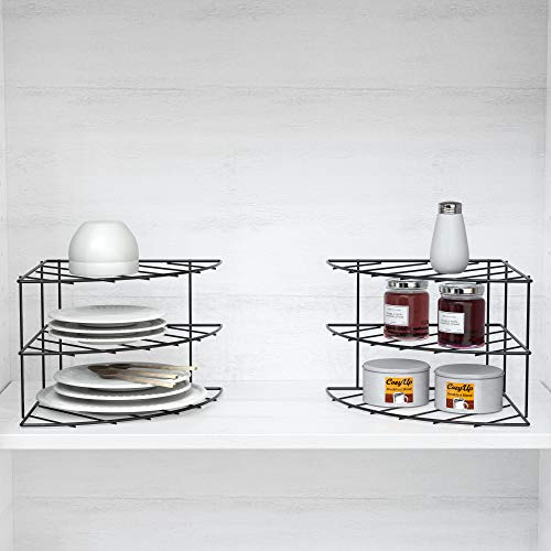 DecoBros 3 Tier Counter and Cabinet Corner Shelf Organizer