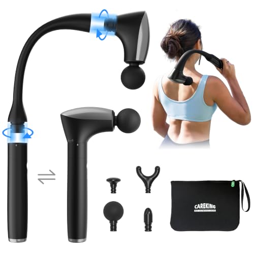 2-in-1 Detachable Muscle Massage Gun Deep Tissue with 20'' Extension Handle, Back and Neck Massager for Pain Relief, Handheld Massager for Shoulder Lower Back Leg Waist, FSA-HSA Eligible