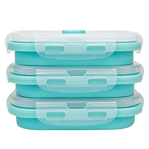 3piece Collapsible Food Storage Containers with Lids