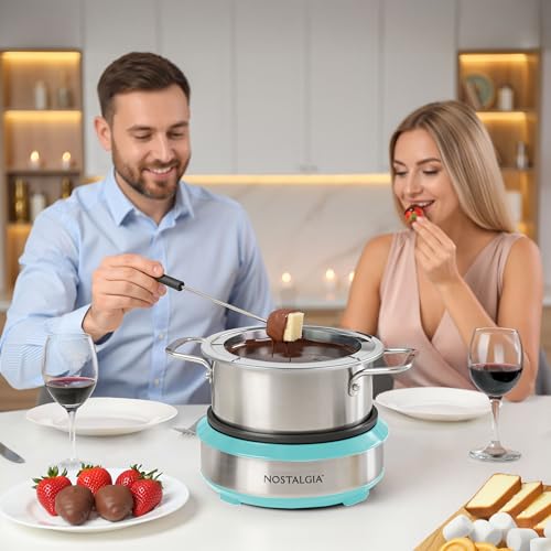FPS200 6 Cup Stainless Steel Electric Fondue Pot with Temperature Control