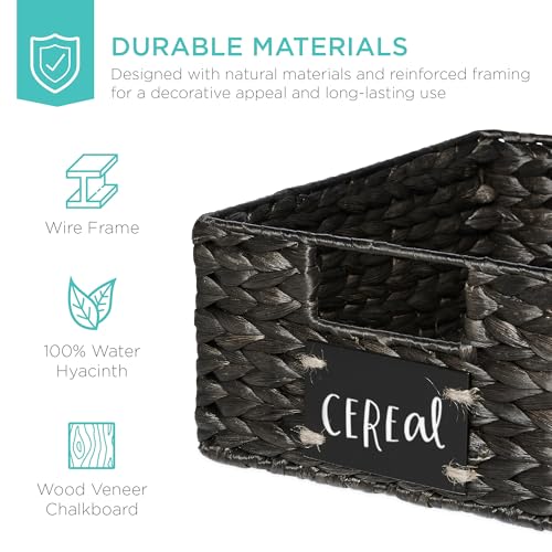 Set of Woven Water Hyacinth Pantry Baskets w