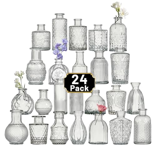 Glass Bud Vases Small Minimalist Vases for Flowers