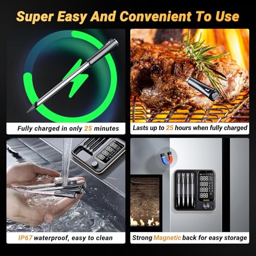 Wireless Meat Thermometer for Smoking and Grilling