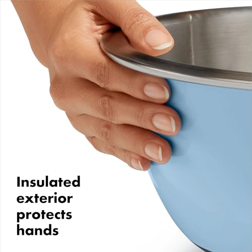 Good Grips 3 Piece Stainless Steel Mixing Bowl Set (Blue/Gray / 3-Piece / Stainless Steel Mixing Bowls)