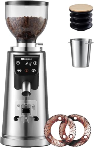 64mm Plated Flat Burr Coffee Grinder with 100 Grind Settings