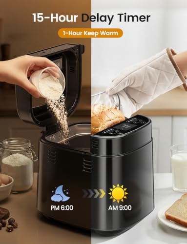 25-in-1 2.5LB Bread Maker with Built-in Electronic Scale (Jet Black)