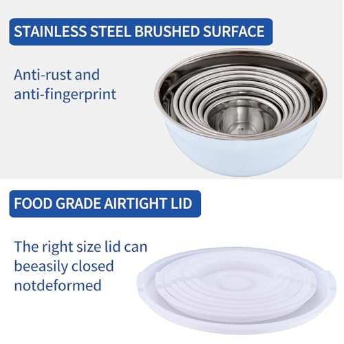 White Mixing Bowls with Airtight Lids (White / 7 Pieces)