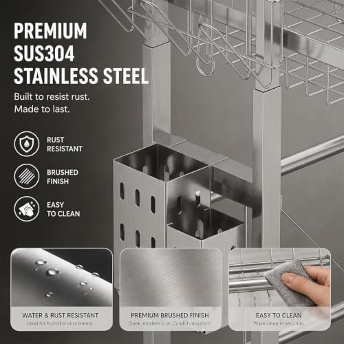Over The Sink Dish Drying Rack (Silver / 1-Tier Low Profile — Silver)