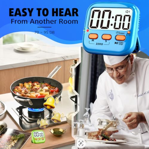2 Pack Digital Timer for Kids Teacher Classroom Kitchen Office (2 Pack * Lovely Green + Blue / 2 Pack)