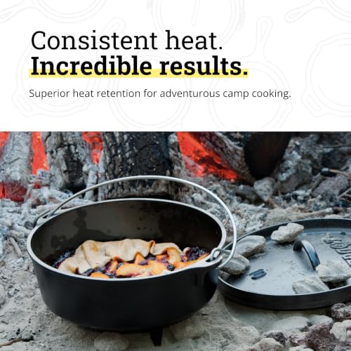 Seasoned Cast Iron Camp Dutch Oven with Lid