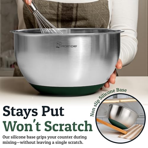 28pc Stainless Steel Mixing Bowls with Lids Set (Utensils - Green)