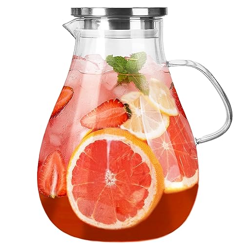 Glass Pitcher with Lid