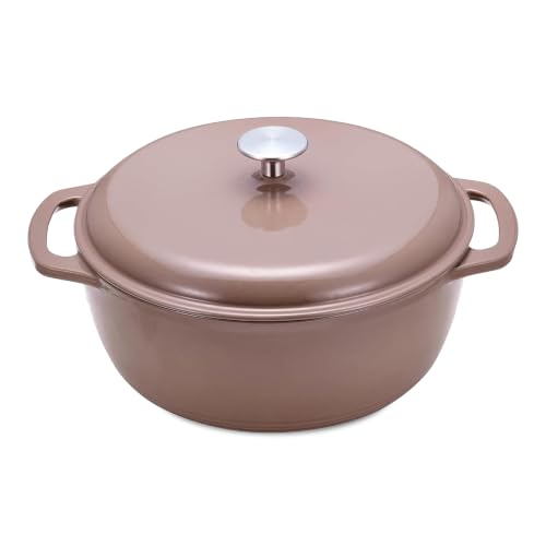 Enameled Cast Iron Dutch Oven Pot With Lid (4.3 Qt / Clay)