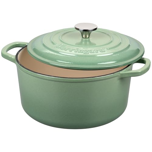 Enameled Cast Iron Dutch Oven Pot with Lid (4.5 QT / Sage green)